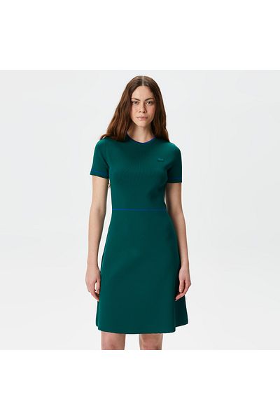 Lacoste Women's Flare Fit Green Dress