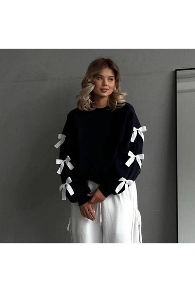 Pulli Collection Hanorac cu detaliu accesoriu panglică