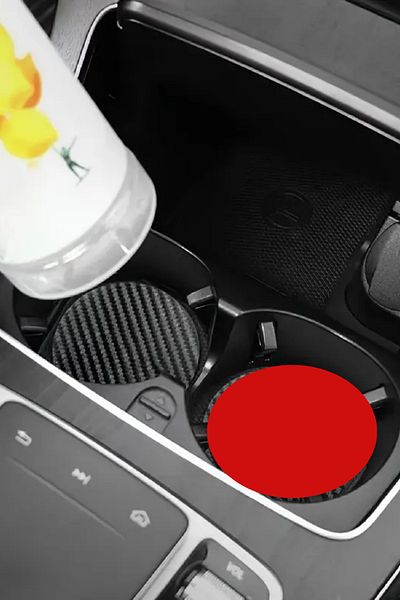 Arma House 2Pcs Black Leather Car Cup Pad - Universal Car Cup Pad with Non-Slip and Thermal Insulation