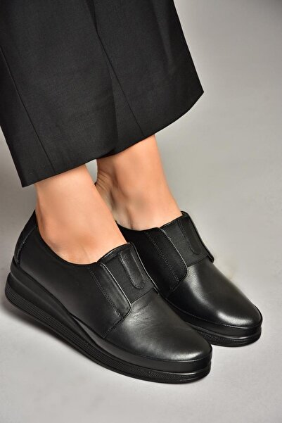 Fox Shoes U555301103 Чорні жіночі черевики з натуральної шкіри та ортопедичною підошвою