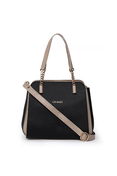 gio&mi Чанта за през рамо и рамо Eldin Black Cream PR