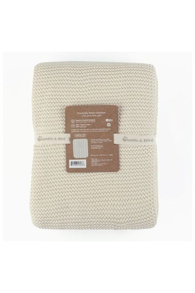 Bumble & Bird - Knitted Receiving Blanket - White