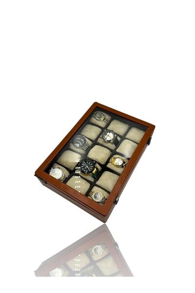 Dijital Çarşı Кутия за часовници Diji с 15 броя кафяви