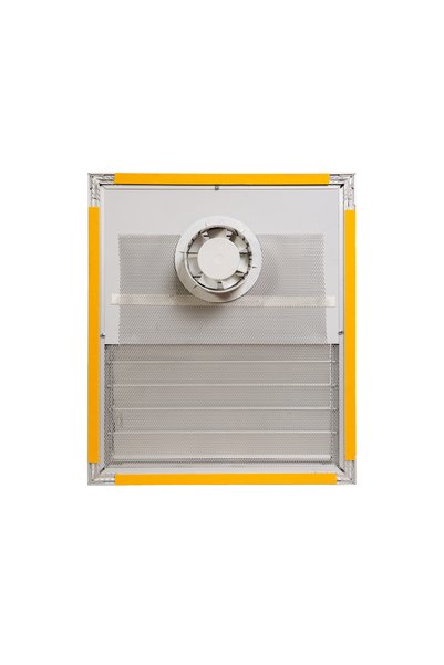 kadıoğlu menfez sineklik Anodized Matte Chrome Aluminum Surface Bonding Grille with 55X55 Aspirator (Ventilation - Fan)