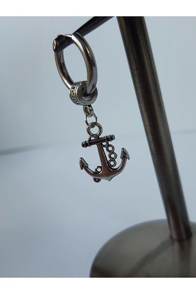 kurukafagift Anchor Dangle Single Steel Men's Earrings