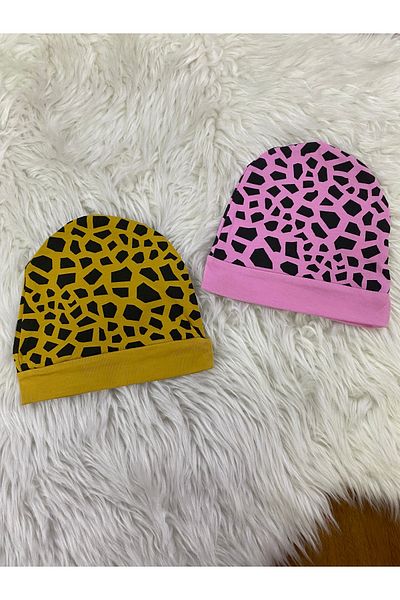 skycott Set of 2 Cotton Printed Baby Beanies