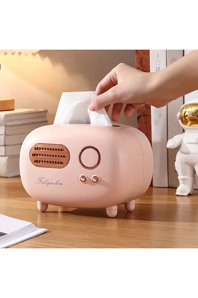 GlassySKY Radio Appearance Tissue Dispenser Box Table Decoration for Office Home Kitchen Bathroom
