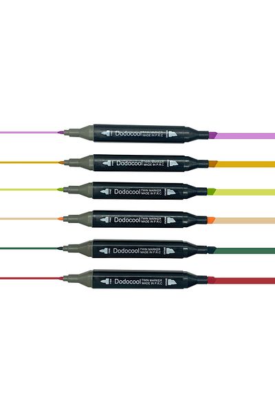 Dodocool 100Pcs Professional Double Ended Premium Quality Design Marker Felt Pen Set with Stand Bag