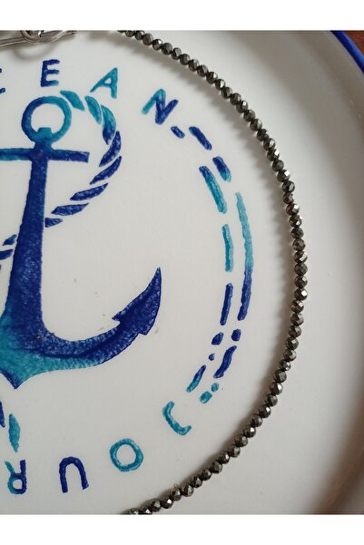 Mudita Tasarım 3 mm faset kesim gerçek doğal pirit taşı kolye