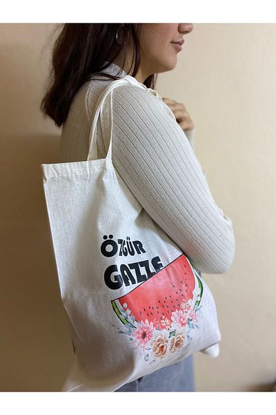 sema aksesuar Palestine Themed Special Design Cloth Bag - Shoulder and Hand Bag