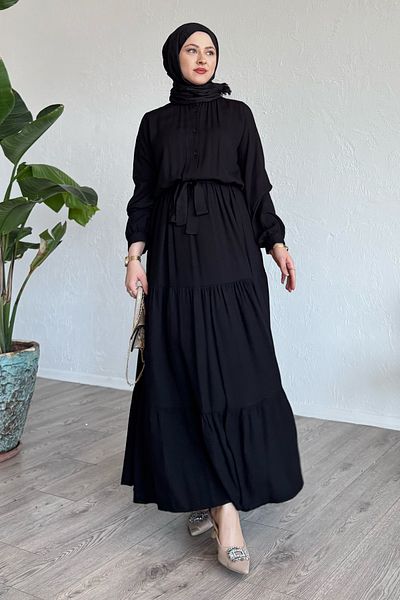 InStyle فستان بلماندو أسود بحزام