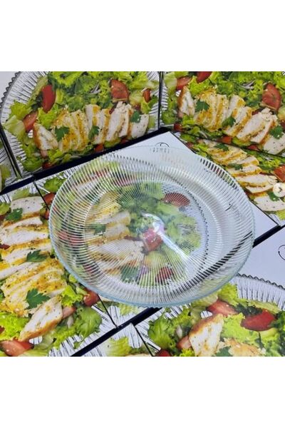 EveFix PARİS CAM SALATA KASESİ MEYVE SUNUM TABAĞI DEKORATİF TABAK