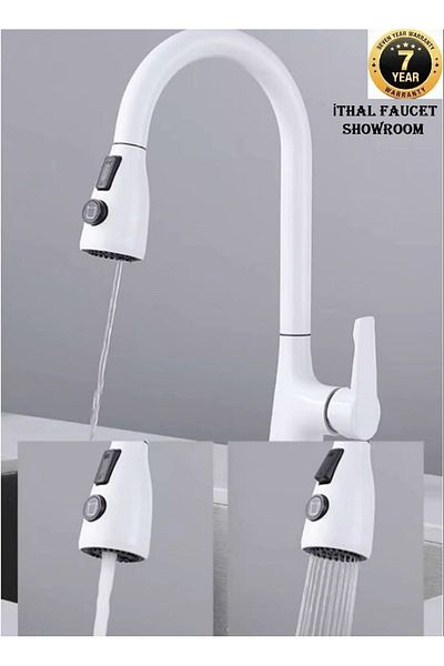 OEM 2025 New Kitchen Sink Faucet - White with Spiral and Fountain, Water Purifier Outlet, 7 Years Warranty Imported