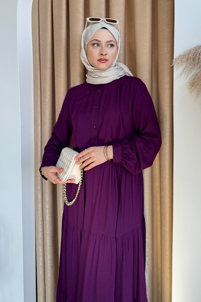 InStyle Fialové šaty Belmando s opaskom