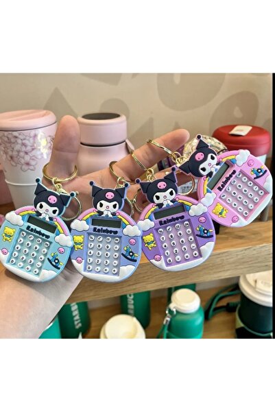 gaman 1 adet Kawali Rainbow Temalı Mini Hesap Makinesi, Çocuk İçin Arkası Labirent Oyunlu Anahtarlık