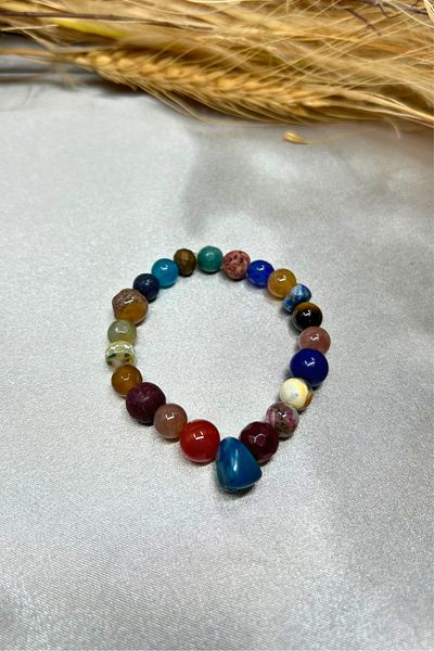Suerte Accessories حجر النجمة - الزبرجد، العقيق، السترين، التبت، المرجان، الياقوت عين النمر الحجر الطبيعي شقرا سوار