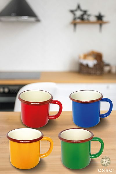Esse Retro Series Enamel Mug - Set of 4