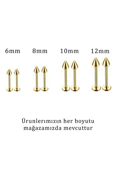 BEZO İkili Spike Ok Sivri Piercing 316L 100% Cerrahi Çelik Kulak Kıkırdak Tra...