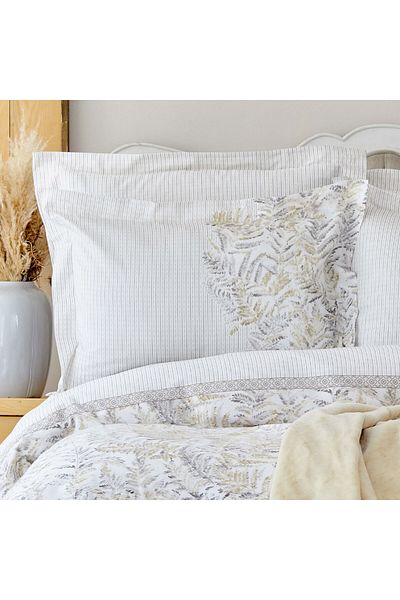 Karaca Home Bled Grau 100 % Baumwolle Doppel Bettbezug Set