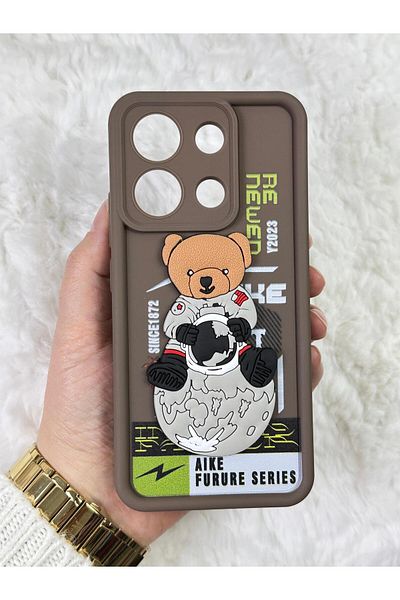 Vip Case حافظة لهاتف INFINIX ZERO 30 5G - حافظة سيليكون منقوشة ثلاثية الأبعاد على شكل دمية دب مع إطلاق حماية للكاميرا