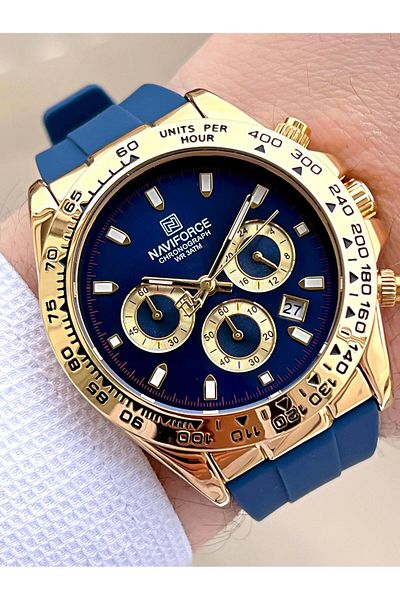 Naviforce Silicone Lanyard Inner Functions Active 3 Atm Water Resistant Men Wrist Watch E.N8054.Ls