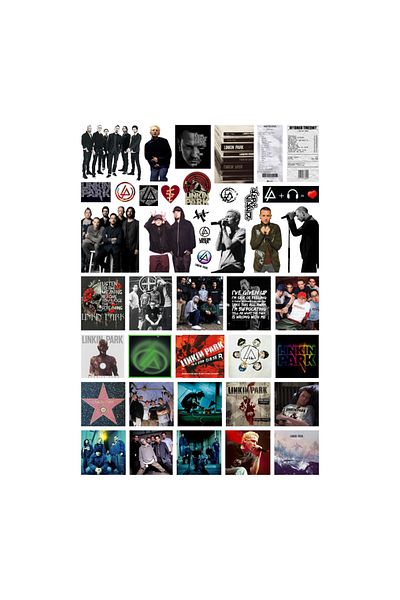 Ororabutik Σετ αυτοκόλλητων 42 τμχ Linkin Park Metal Rock - Σετ αυτοκόλλητων Scrapbook Bullet Journal
