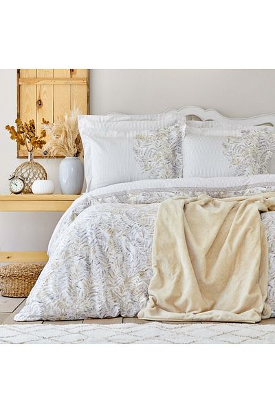Karaca Home Bled Grau 100 % Baumwolle Doppel Bettbezug Set