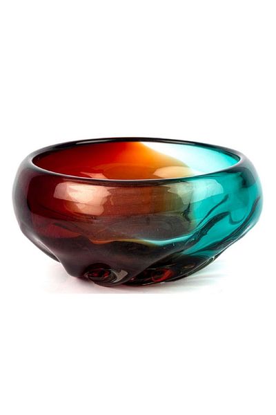 Mikasa Moor Red Turquoise Glass Decorative Bowl 30X14 cm