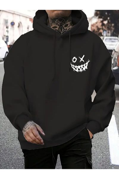 LAND MODA Φούτερ με κουκούλα Uni̇sex Smile