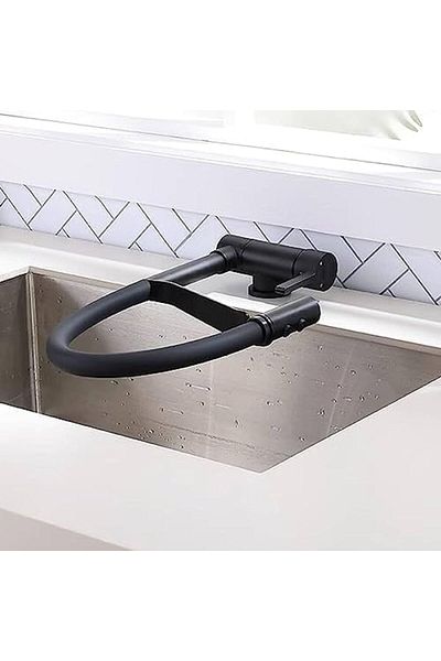 OEM New Black Kitchen Window Folding Sink with Spiral and Fountain - Imported