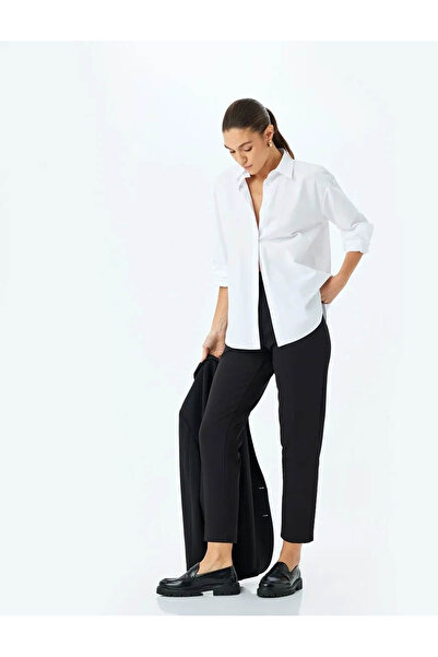 Koton Pantaloni de pânză pentru femei 5sak40031uw Negru