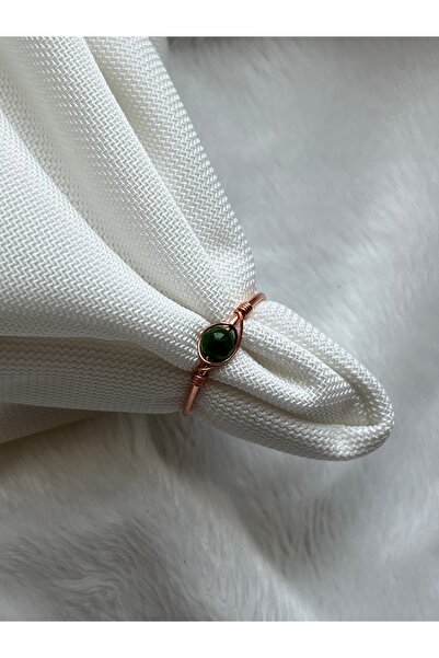 PelvedDesign Minimal Jade Adjustable Copper Wire Ring