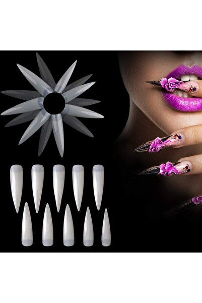 Francheska 500 Adet Uzun Stiletto Jel Tips 10 Boyutlu Özel Saklama Kutusunda