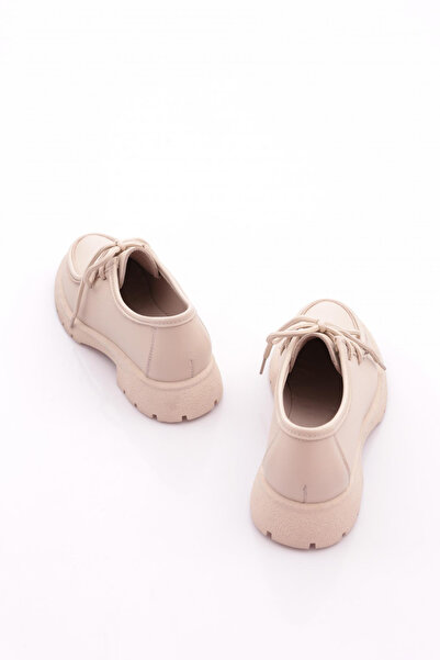 DGN Kadın Loafer Ayakkabı Hakiki Deri Bej 5358841