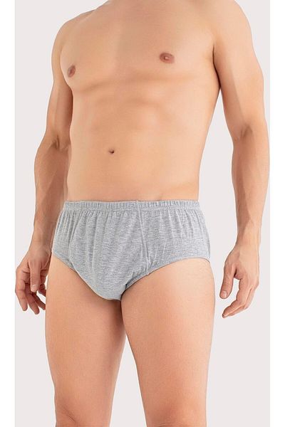 Arma Yıldız Men's Cotton Panties Solid Gray Elastic Waist 3 Pack