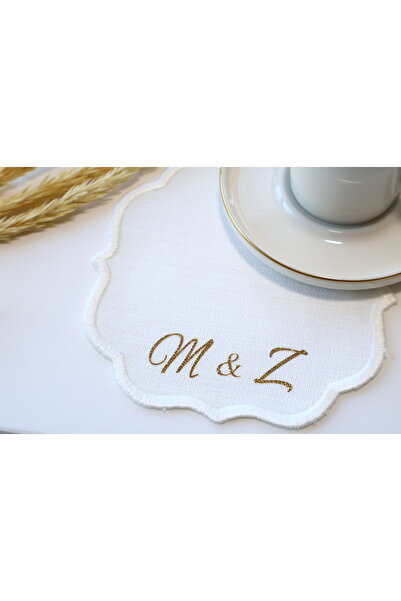 lafazan Isminize Özel Gold Baskılı Söz Ve Nişanlarınız Için Kumaş Damat Kahve...