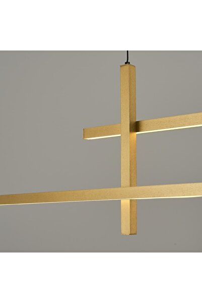 Özcan Aydınlatma 3151-A-03 K.Merit Sarkıt.4 Çubuklu Gold Renk Sarı Işık Salon Mutfak Oda Hol Ledli Avize