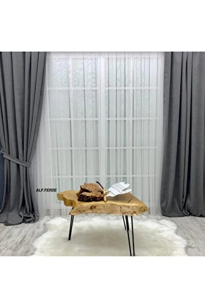 Alp Perde Greek Tulle Curtain - 1/2,5 Pleated, First Quality, Leaded Does Not Want Ironing (Normal Pleated) Alpine Curtain