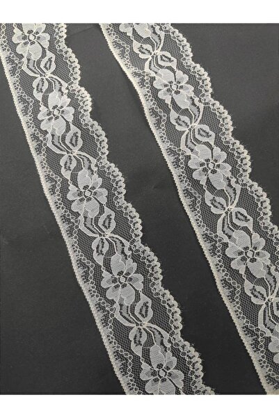 FASHİON DANTEL 5 Meters Ecru Colored Nylon Lace with Guipure Cord - 6.5 cm Length