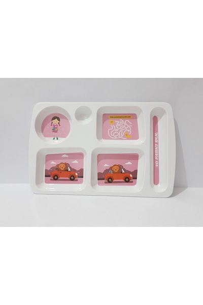 renkli çiçekler Patterned Melamine Tabildot Plate Breakfast and Dinner Plate Dinner Tray for Kids
