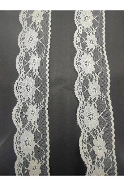 FASHİON DANTEL 5 Meters Ecru Colored Nylon Lace with Guipure Cord - 6.5 cm Length Model 2