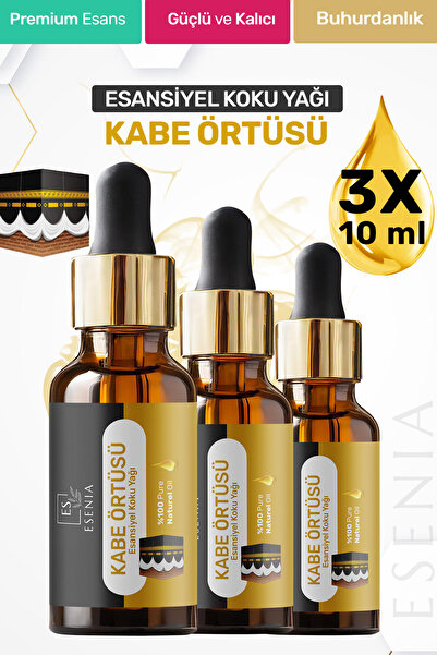 ESENIA Kabe Örtüsü 3'lü Set Esansiyel Uçucu Yağı Buhurdanlık Difüzör Esansı O...