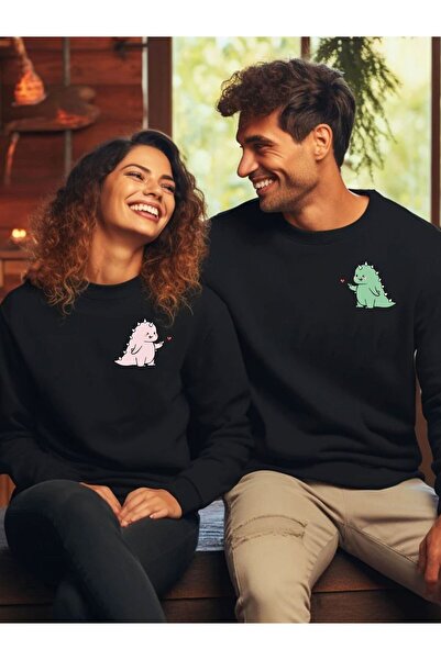 Tarzsokak Pereche de hanorace dulci cu model de dinozauri - Hanorace pentru c...