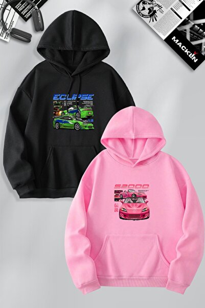 Tarzsokak Hanorac cu glugă imprimat în față, cu combinație de cupluri, Fast a...