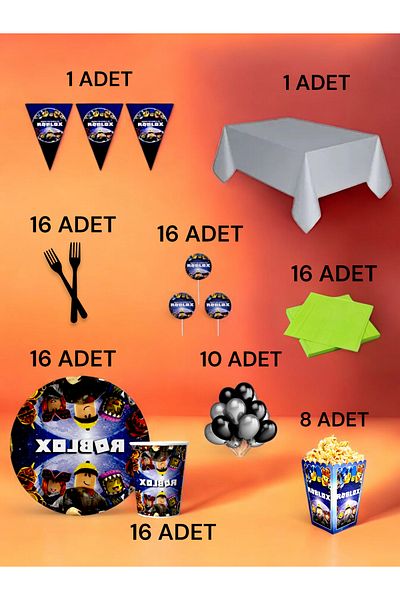 VibeHome Roblox Themed XL Pack for 16 - Birthday Party and Fun Events