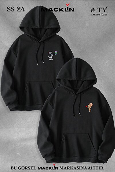 Tarzsokak Hanorac cu glugă cu design special, cu imprimeu floral Tom și Jerry...