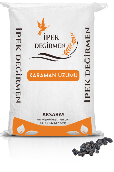 İpek Değirmen Lüks Kuruyemiş Çerez 2 Kg Karaman Üzümü Kara Kan Üzümü