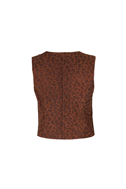 Desa Liona Leopard Printed Women's Double-Sided Vest