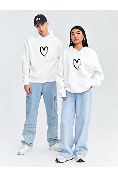 Tarzsokak Žensko muško srce Štampano Sa kapuljačom Dvodelni komplet za ljubav...