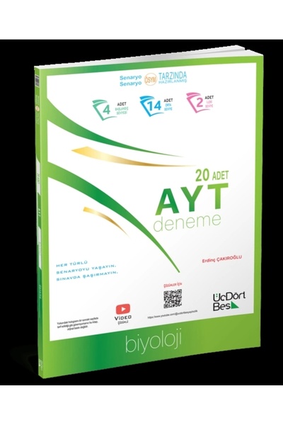 Üç Dört Beş Yayıncılık AYT BİYOLOJİ DENEME GÜNCEL BASKI